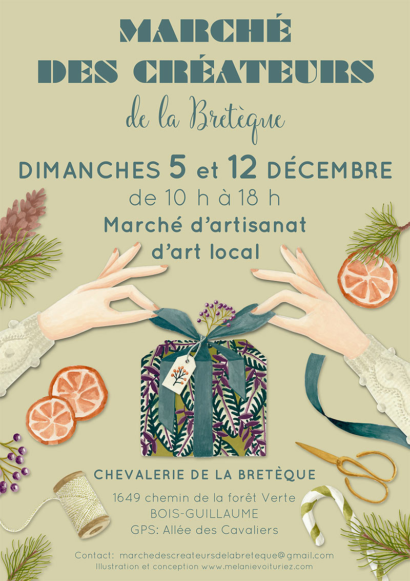 Flyer du Marché des Créateurs de la Bretèque décembre 2019