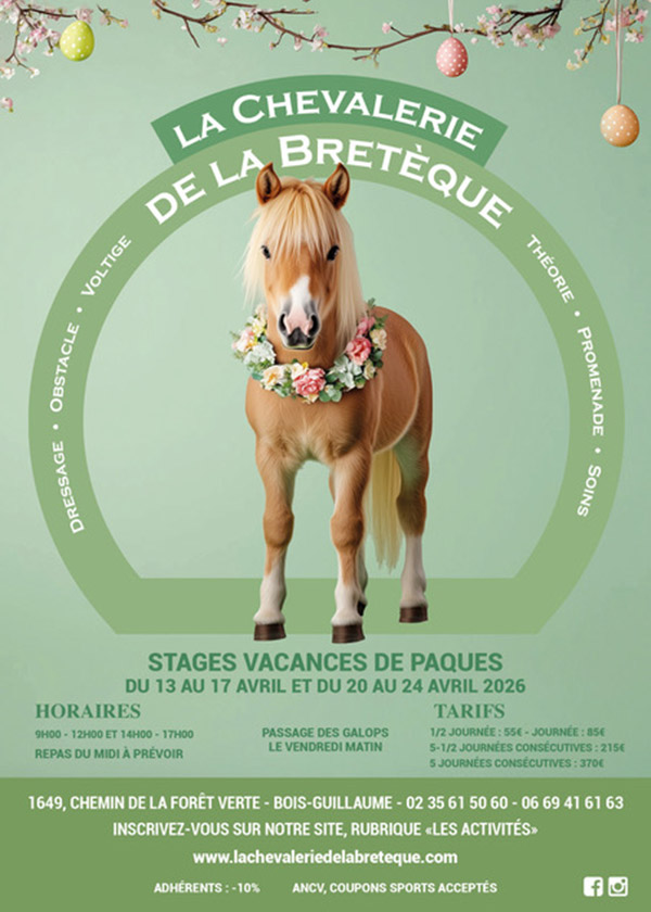 Stage d’équitation – Vacances de Pâques 2026